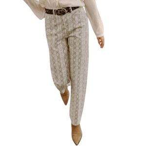 ZARA | Women’s Denim Brown Snake Animal Print High-Waisted Straight Jeans Size 0